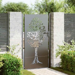 Porte de Jardin Noir 110 x 205 cm Acier peint par poudre 552525552525