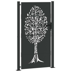 Porte de Jardin Noir 110 x 205 cm Acier peint par poudre 552525552525