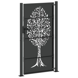 Porte de Jardin Noir 110 x 205 cm Acier peint par poudre 552525552525
