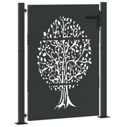 Porte de Jardin Noir 110 x 155 cm Acier peint par poudre 552526552526