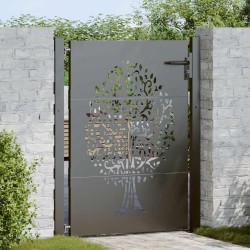 Porte de Jardin Noir 110 x 130 cm Acier peint par poudre 552527552527