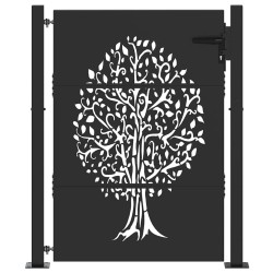 Porte de Jardin Noir 110 x 130 cm Acier peint par poudre 552527552527