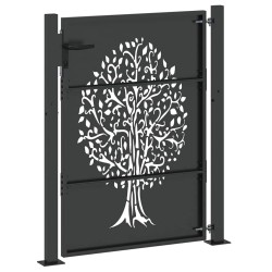 Porte de Jardin Noir 110 x 130 cm Acier peint par poudre 552527552527