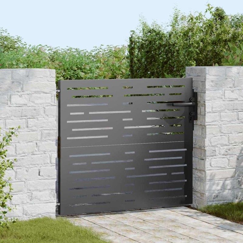 Porte de Jardin Noir 85 x 100 cm Acier peint par poudre 552528552528