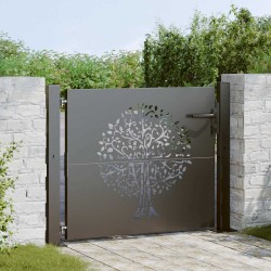 Porte de Jardin Noir 110 x 105 cm Acier peint par poudre 552529552529