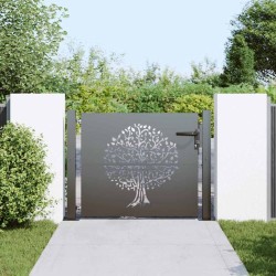 Porte de Jardin Noir 110 x 105 cm Acier peint par poudre 552529552529