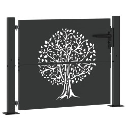 Porte de Jardin Noir 110 x 105 cm Acier peint par poudre 552529552529