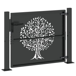 Porte de Jardin Noir 110 x 105 cm Acier peint par poudre 552529552529
