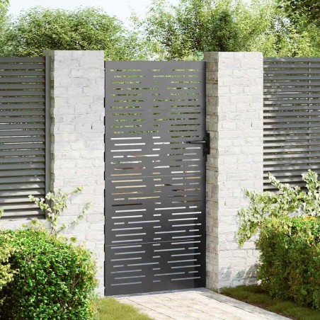 Porte de Jardin Noir 85 x 200 cm Acier peint par poudre 552532552532