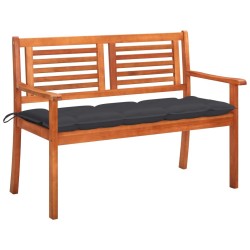 Banc de jardin 2 places avec coussin 120 cm Bois d'eucalyptus 552533552533
