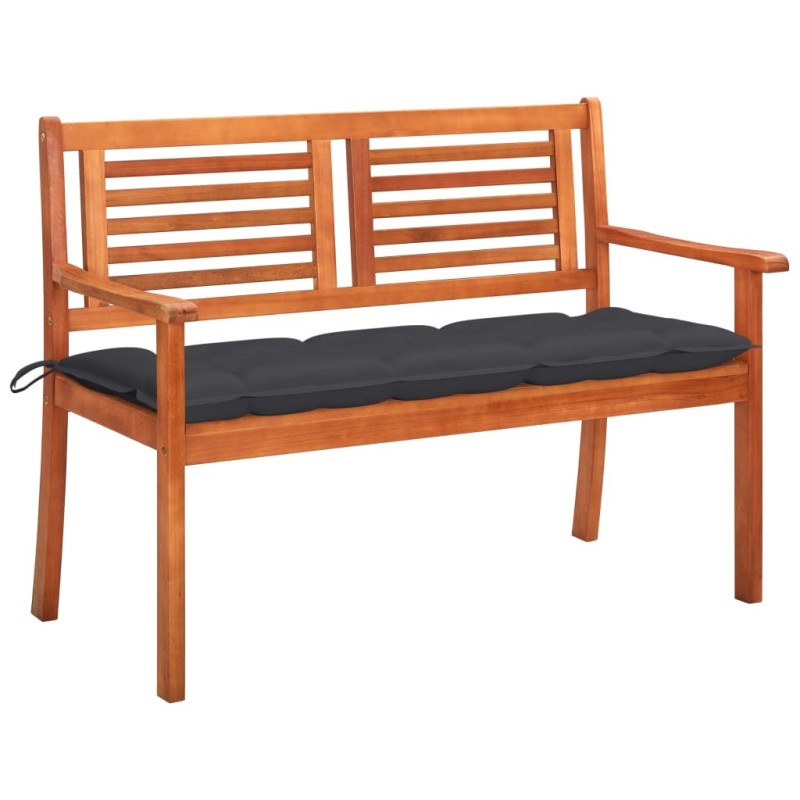 Banc de jardin 2 places avec coussin 120 cm Bois d'eucalyptus 552533552533