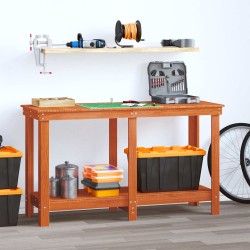 Établi avec étagère Brun Ciré 140 x 50 x 80 cm Pin massif 552598552598