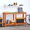 Établi avec étagère Brun Ciré 140 x 50 x 80 cm Pin massif 552598552598