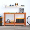 Établi avec étagère Brun Ciré 140 x 50 x 80 cm Pin massif 552598552598
