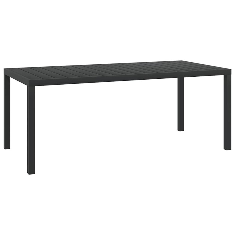 Table de jardin Noir 185 x 90 x 74 cm Aluminium et WPC 552666552666