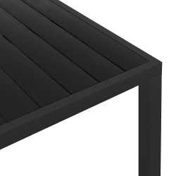 Table de jardin Noir 185 x 90 x 74 cm Aluminium et WPC 552666552666