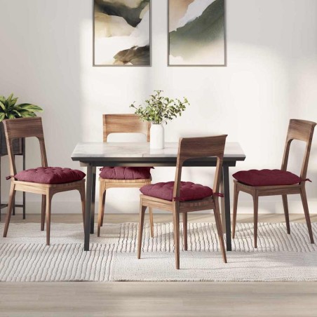 Coussins de siège 4 pcs Bordeaux 40 x 40 x 6 cm tissu 552668552668