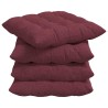 Coussins de siège 4 pcs Bordeaux 40 x 40 x 6 cm tissu 552668552668
