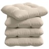 Coussins de siège 4 pcs Beige 45 x 45 cm Tissu en microfibre 552674552674