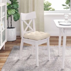 Coussins de siège 4 pcs Beige 45 x 45 cm Tissu en microfibre 552674552674