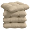 Coussins de siège 4 pcs Crème 45 x 45 cm Tissu en microfibre 552675552675