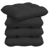 Coussins de siège 4 pcs Noir 45 x 45 cm Tissu en microfibre 552676552676