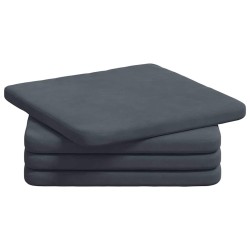Coussins de siège 4 pcs Gris foncé 40 x 40 x 3 cm Velours 552680552680