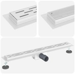 Drain de Douche avec Design Linéaire Argenté 80 cm 552681552681
