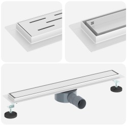 Évacuation de douche 2-en-1 avec siphon à 360° Argenté 60 cm 552682552682