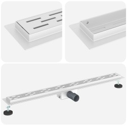 Drain de Douche avec Design Linéaire Argenté 100 cm 552684552684