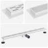 Drain de Douche avec Design Linéaire Argenté 100 cm 552684552684