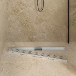 Drain de Douche avec Design Linéaire Argenté 90 cm 552685552685