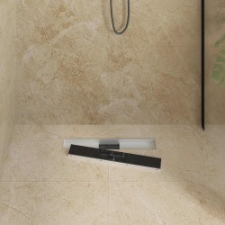 Drain de Douche avec Couverture en Verre Noir 60 cm 552686552686