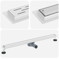 Évacuation de douche 2-en-1 avec siphon à 360° Argenté 90 cm 552688552688