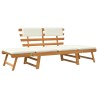 Banc de jardin avec coussins 2-en-1 190 cm Bois solide d'acacia 552693552693