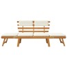 Banc de jardin avec coussins 2-en-1 190 cm Bois solide d'acacia 552693552693