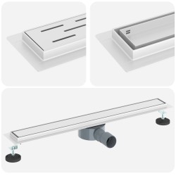 Évacuation de douche 2-en-1 avec siphon à 360° Argenté 70 cm 552694552694