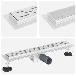 Drain de Douche avec Design Linéaire Argenté 60 cm 552696552696