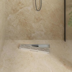 Drain de Douche avec Design Linéaire Argenté 60 cm 552696552696