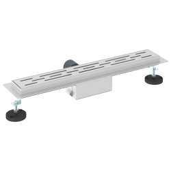 Drain de Douche avec Design Linéaire Argenté 60 cm 552696552696