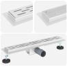 Drain de Douche avec Design Linéaire Argenté 50 cm 552697552697