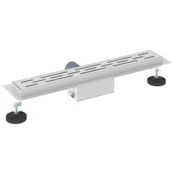Drain de Douche avec Design Linéaire Argenté 50 cm 552697552697