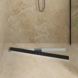 Drain de Douche avec Couverture en Verre Noir 100 cm 552698552698