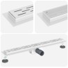 Drain de Douche avec Design Linéaire Argenté 70 cm 552700552700