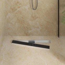 Drain de Douche avec Couverture en Verre Noir 70 cm 552704552704