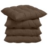 Coussins de siège 4 pcs Marron 40 x 40 x 6 cm tissu 552708552708