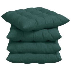 Coussins de siège 4 pcs Vert foncé 40 x 40 x 6 cm tissu 552709552709