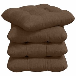 Coussins de siège 4 pcs Marron 45 x 45 x 12 cm tissu 552710552710