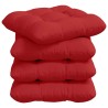 Coussins de siège 4 pcs Rouge 45 x 45 x 12 cm tissu 552711552711
