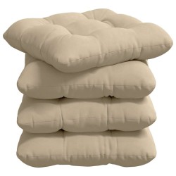Coussins de siège 4 pcs Crème 40 x 40 cm Tissu en microfibre 552712552712